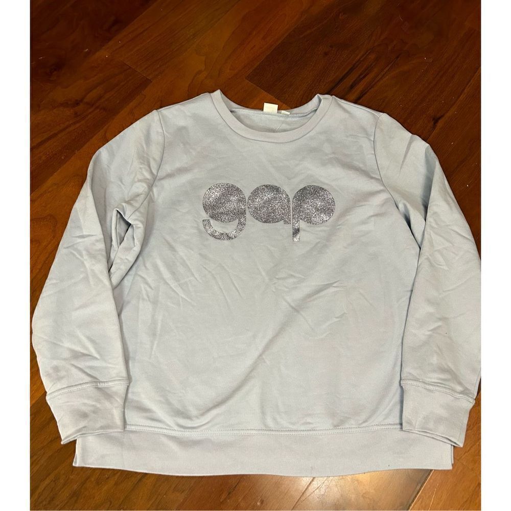 Gap‎ women’s baby blue glitter pullover sweatshirt size medium NWT